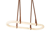Alabaster Round Leather Chandelier - YhLamps